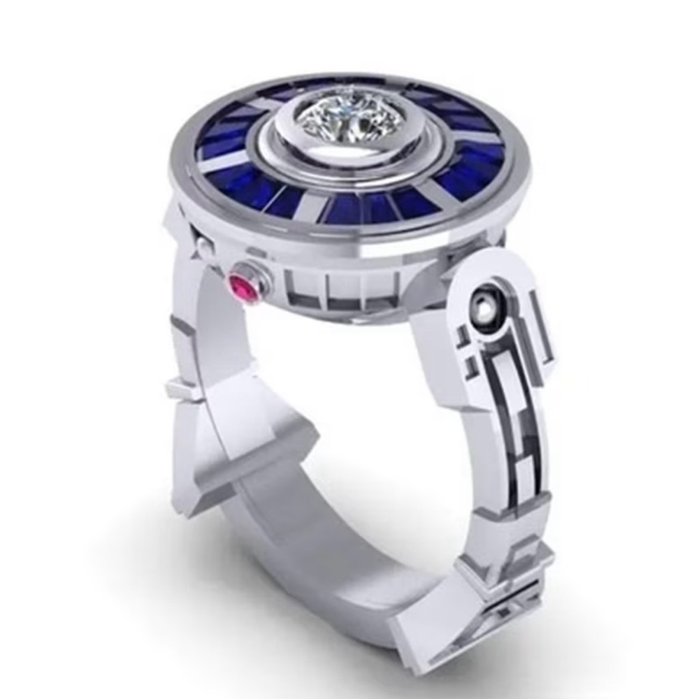 New! Star Wars R2-D2 925 Sterling Silver Jedi Robot Droid Ring Size 9 w Box